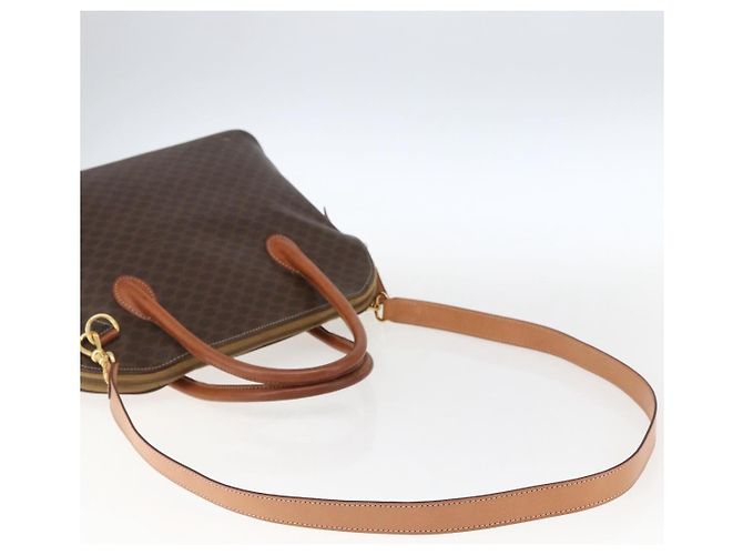 Céline Sac à main en toile Macadam CELINE en cuir PVC 2 en 1 marron or Auth ep13453 Doré - vue 7