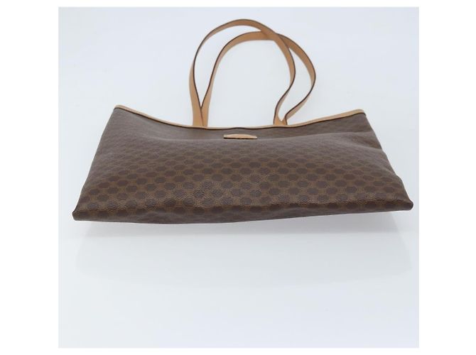 Céline Borsa tote in tela Macadam CELINE in pelle PVC marrone oro Auth ep13444 D'oro - vista 5