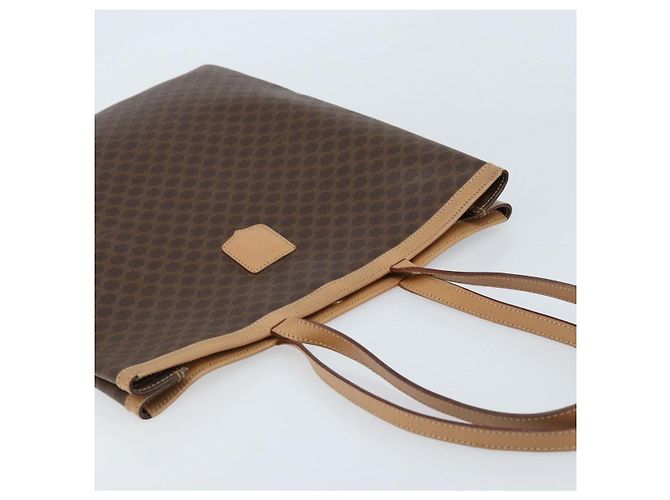 Céline Borsa tote in tela Macadam CELINE in pelle PVC marrone oro Auth ep13444 D'oro - vista 6