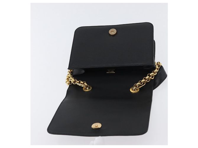 Chloé Borsa a spalla in pelle Chloe con catena nera e oro Auth 172236 Nero D'oro - vista 10