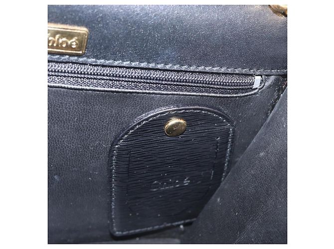 Chloé Borsa a spalla in pelle Chloe con catena nera e oro Auth 172236 Nero D'oro - vista 12
