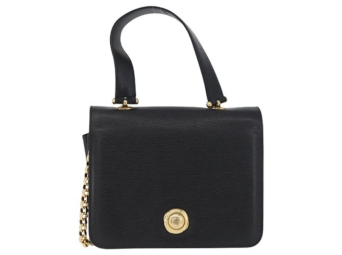 Chloé Borsa a spalla in pelle Chloe con catena nera e oro Auth 172236 Nero D'oro - vista 13