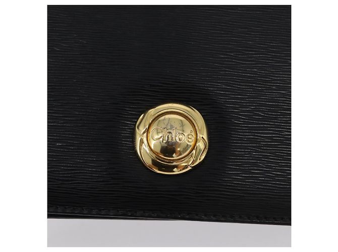 Chloé Borsa a spalla in pelle Chloe con catena nera e oro Auth 172236 Nero D'oro - vista 19