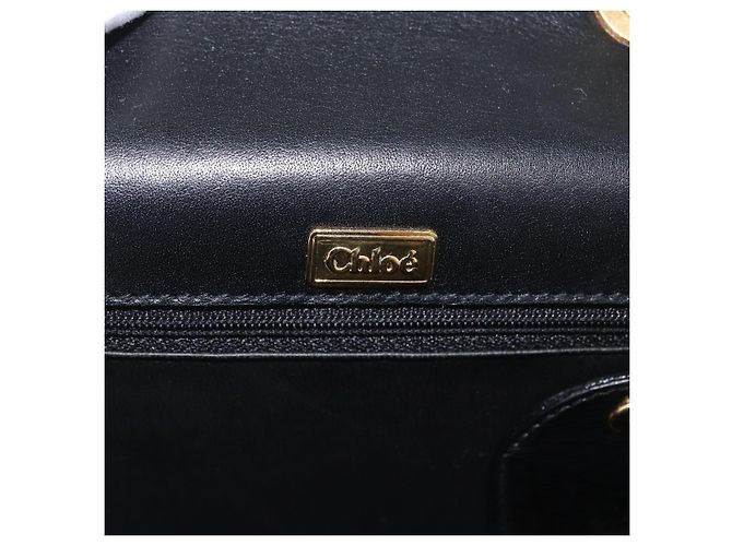 Chloé Borsa a spalla in pelle Chloe con catena nera e oro Auth 172236 Nero D'oro - vista 20
