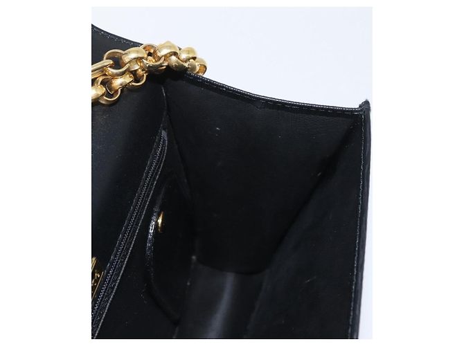 Chloé Borsa a spalla in pelle Chloe con catena nera e oro Auth 172236 Nero D'oro - vista 21