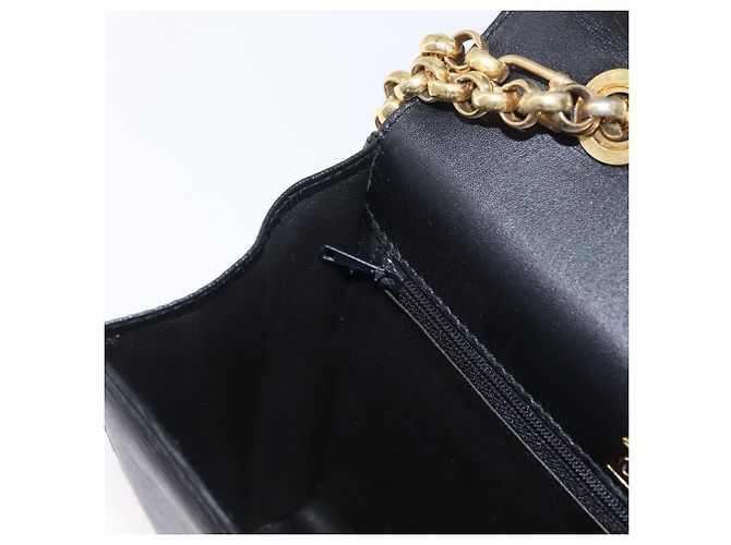 Chloé Borsa a spalla in pelle Chloe con catena nera e oro Auth 172236 Nero D'oro - vista 23