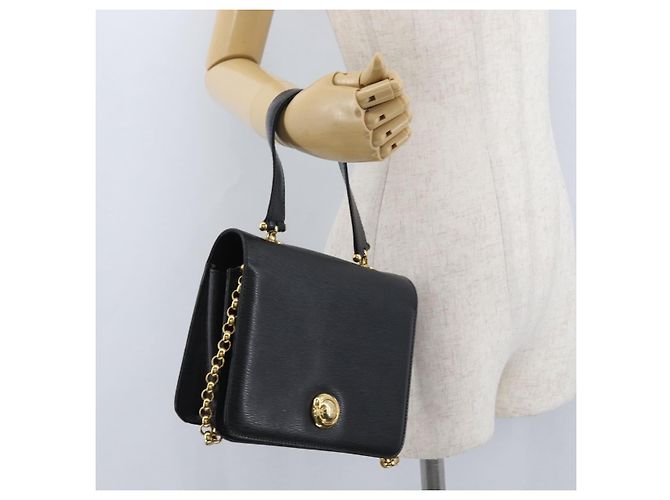 Chloé Borsa a spalla in pelle Chloe con catena nera e oro Auth 172236 Nero D'oro - vista 25