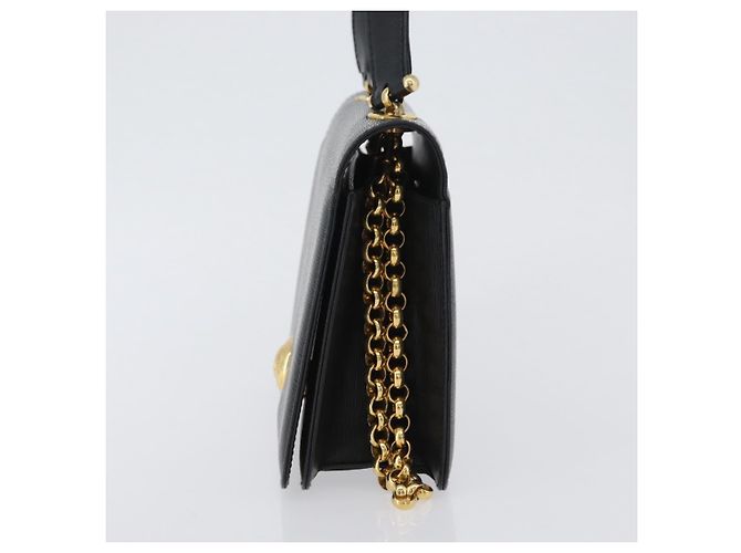 Chloé Borsa a spalla in pelle Chloe con catena nera e oro Auth 172236 Nero D'oro - vista 3
