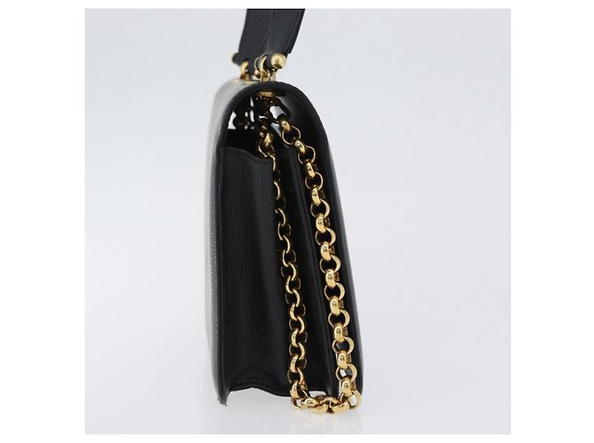 Chloé Borsa a spalla in pelle Chloe con catena nera e oro Auth 172236 Nero D'oro - vista 4