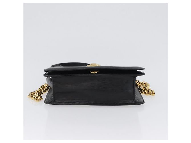 Chloé Borsa a spalla in pelle Chloe con catena nera e oro Auth 172236 Nero D'oro - vista 5