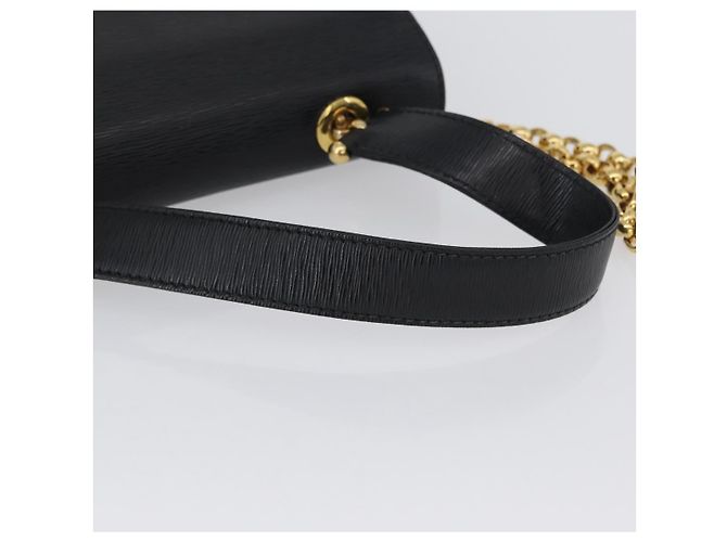 Chloé Borsa a spalla in pelle Chloe con catena nera e oro Auth 172236 Nero D'oro - vista 7
