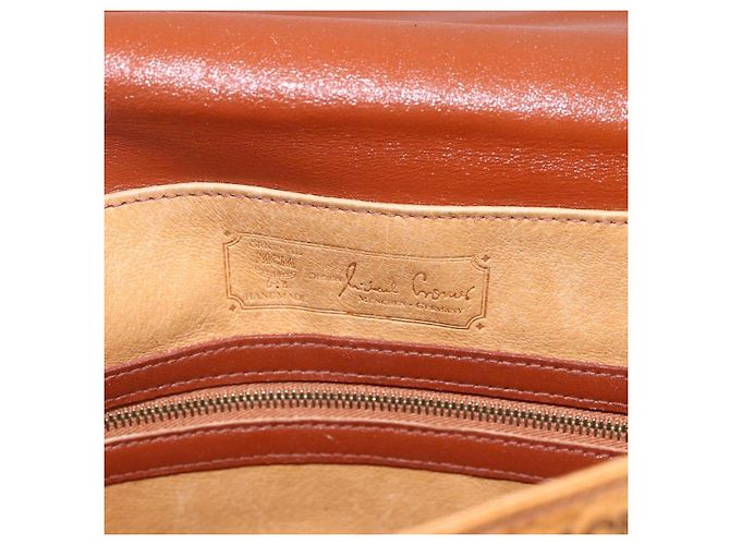 Borsa a Spalla MCM Vicetos Logogram in Pelle PVC Marrone Oro Auth 173556 - vista 17