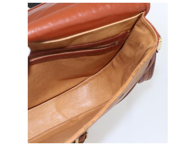 Borsa a Spalla MCM Vicetos Logogram in Pelle PVC Marrone Oro Auth 173556 - vista 18