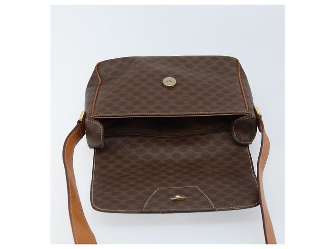 Céline Sac à bandoulière circulaire en toile Macadam CELINE en cuir PVC marron et or Auth ep13354 Doré - vue 10