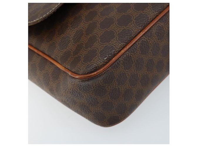 Céline Sac à bandoulière circulaire en toile Macadam CELINE en cuir PVC marron et or Auth ep13354 Doré - vue 14