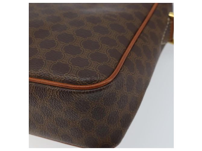 Céline Sac à bandoulière circulaire en toile Macadam CELINE en cuir PVC marron et or Auth ep13354 Doré - vue 15