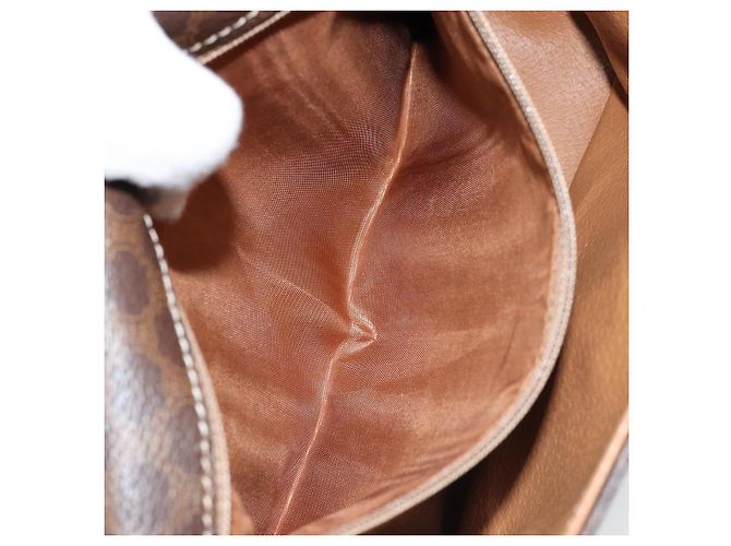 Céline Sac à bandoulière circulaire en toile Macadam CELINE en cuir PVC marron et or Auth ep13354 Doré - vue 21