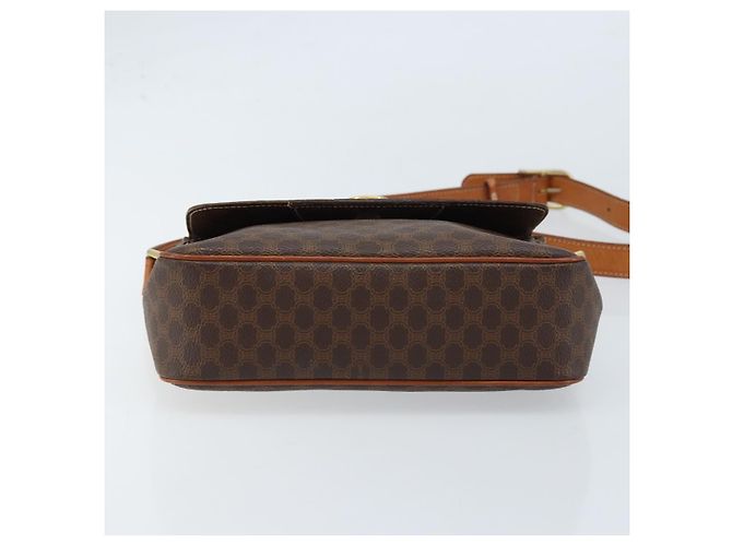 Céline Sac à bandoulière circulaire en toile Macadam CELINE en cuir PVC marron et or Auth ep13354 Doré - vue 5