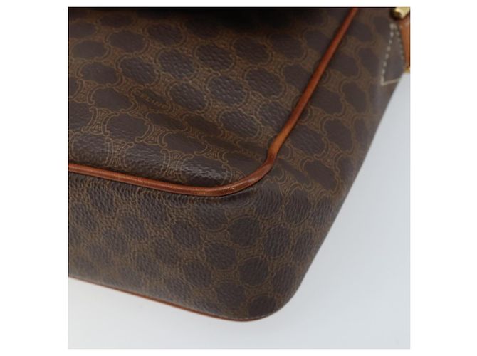 Céline Sac à bandoulière circulaire en toile Macadam CELINE en cuir PVC marron et or Auth ep13354 Doré - vue 9