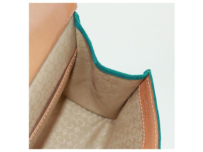 Céline Bolsa de mão em lona Macadam C da CELINE em camurça azul turquesa prateado Auth 170908V Prata - vista 19