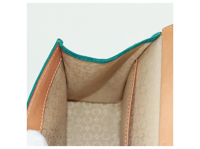 Céline Bolsa de mão em lona Macadam C da CELINE em camurça azul turquesa prateado Auth 170908V Prata - vista 20