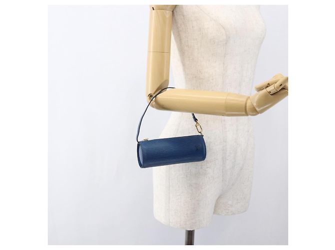 LOUIS VUITTON Pochette Soufflot Epi Blu LV Auth BA10296 - vista 21
