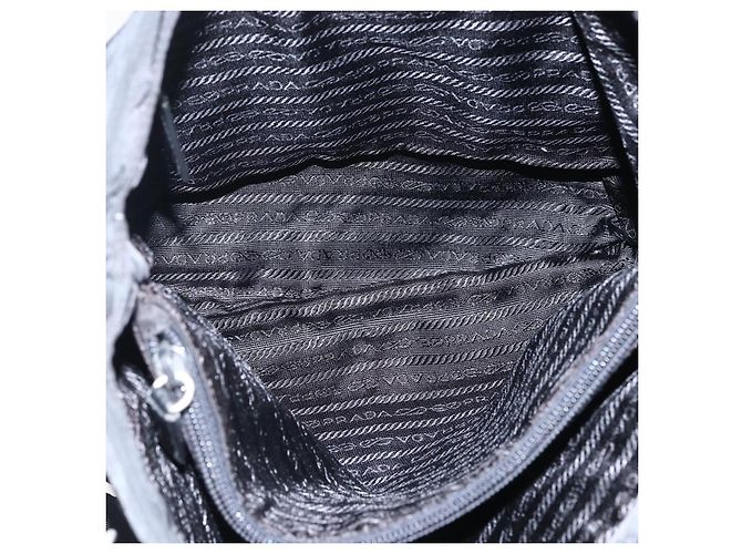 Borsa a Spalla PRADA in Nylon Nero Argento Autentica 170446 - vista 11