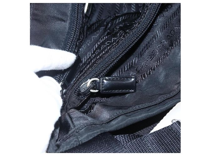 Borsa a Spalla PRADA in Nylon Nero Argento Autentica 170446 - vista 22