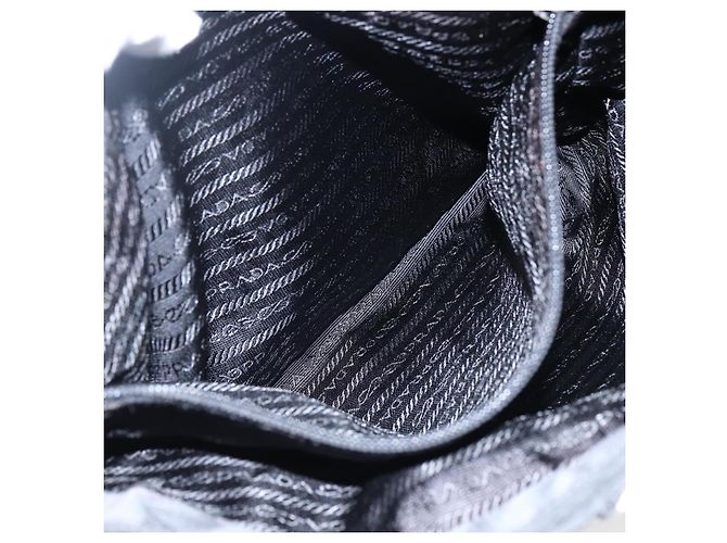 Borsa a Spalla PRADA in Nylon Nero Argento Autentica 170446 - vista 23