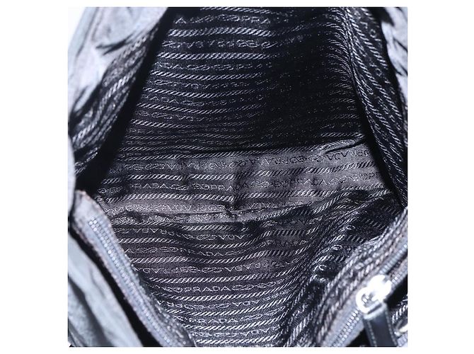 Borsa a Spalla PRADA in Nylon Nero Argento Autentica 170446 - vista 24