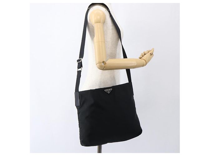 Borsa a Spalla PRADA in Nylon Nero Argento Autentica 170446 - vista 25