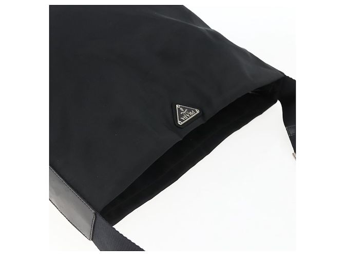 Borsa a Spalla PRADA in Nylon Nero Argento Autentica 170446 - vista 6