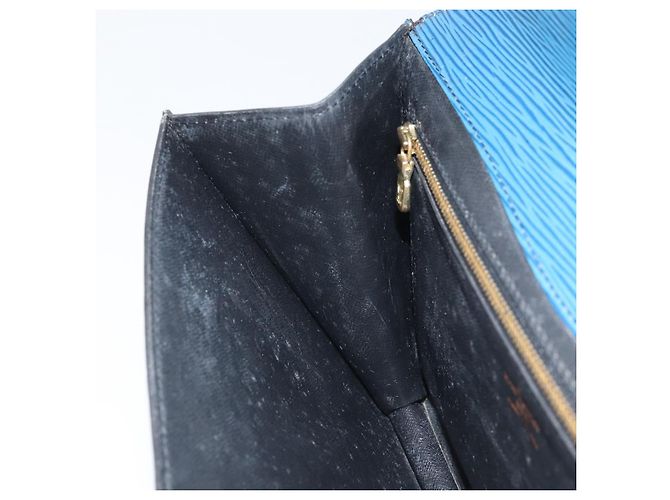 LOUIS VUITTON Clutch Montaigne 23 Epi Blu M52665 LV Auth am10715 - vista 20