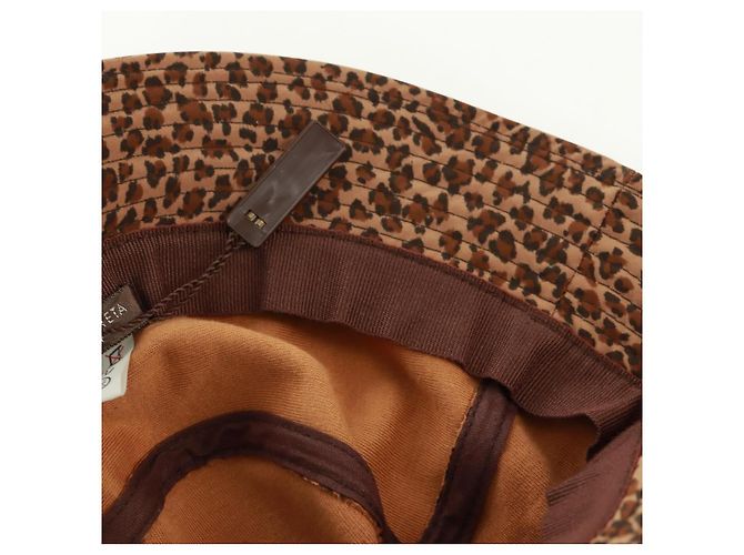 Cappello bucket in nylon marrone Auth 158572M di BOTTEGA VENETA - vista 15