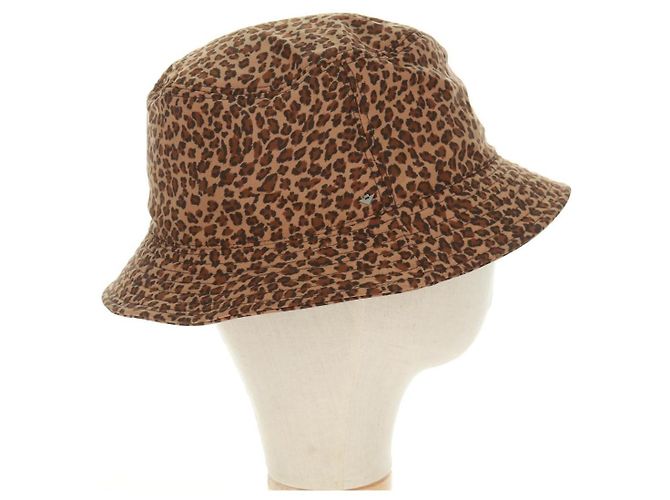 Cappello bucket in nylon marrone Auth 158572M di BOTTEGA VENETA - vista 4