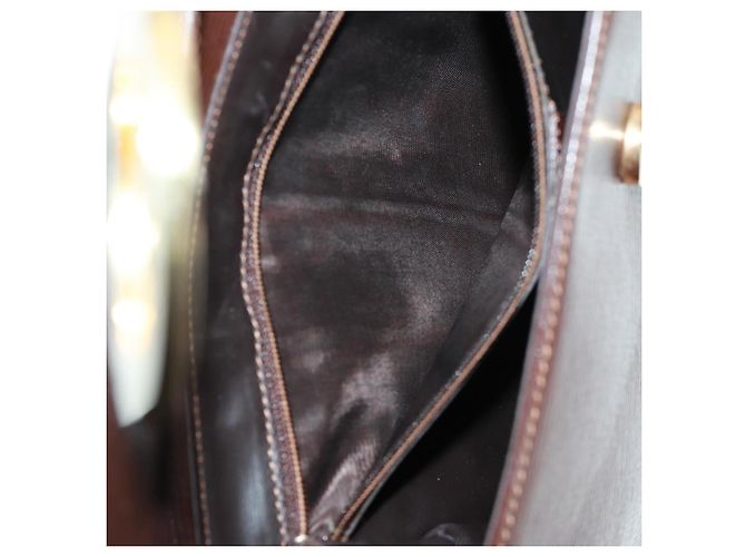 Céline Borsa a Spalla CELINE Circle in Pelle Marrone Oro Auth 171061A D'oro - vista 10