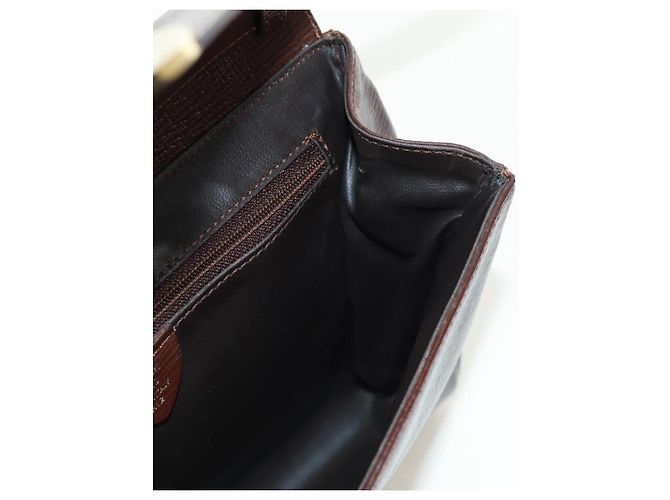 Céline Borsa a Spalla CELINE Circle in Pelle Marrone Oro Auth 171061A D'oro - vista 21