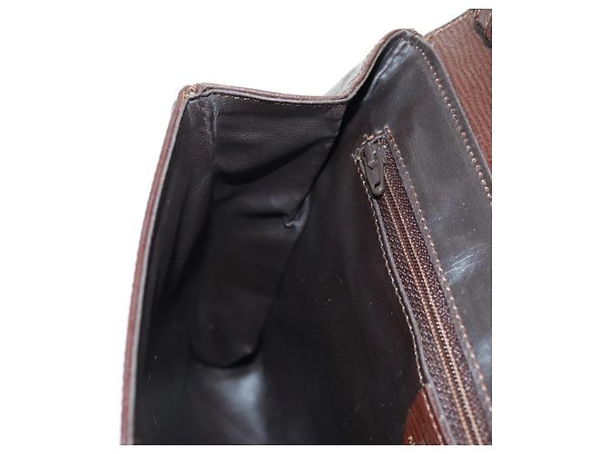 Céline Borsa a Spalla CELINE Circle in Pelle Marrone Oro Auth 171061A D'oro - vista 22