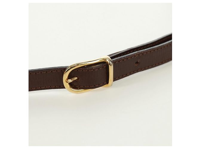 Céline Borsa a Spalla CELINE Circle in Pelle Marrone Oro Auth 171061A D'oro - vista 8