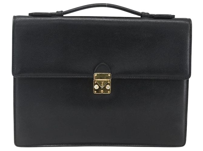SAINT LAURENT Borsa a mano in pelle nera dorata Auth 166857 Nero D'oro - vista 13