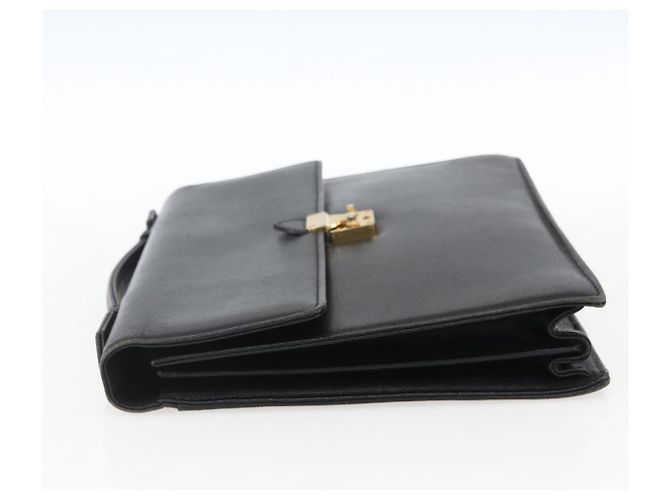 SAINT LAURENT Borsa a mano in pelle nera dorata Auth 166857 Nero D'oro - vista 3