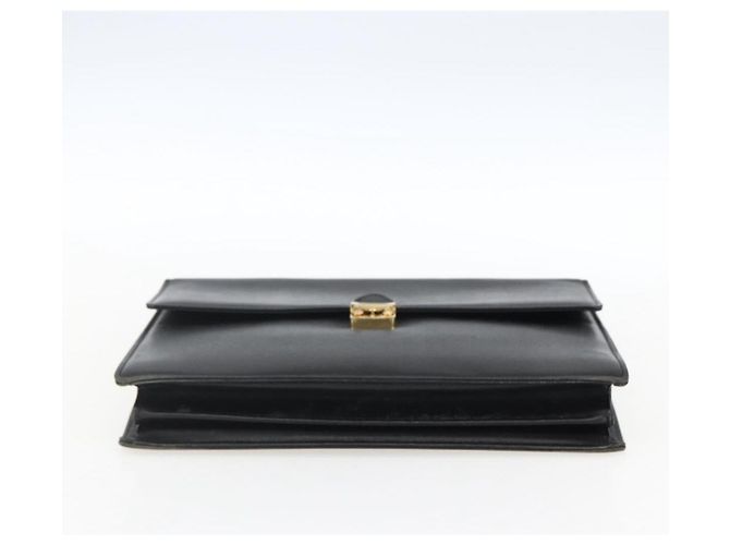 SAINT LAURENT Borsa a mano in pelle nera dorata Auth 166857 Nero D'oro - vista 5