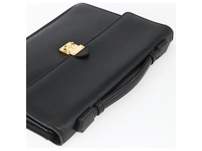 SAINT LAURENT Borsa a mano in pelle nera dorata Auth 166857 Nero D'oro - vista 6