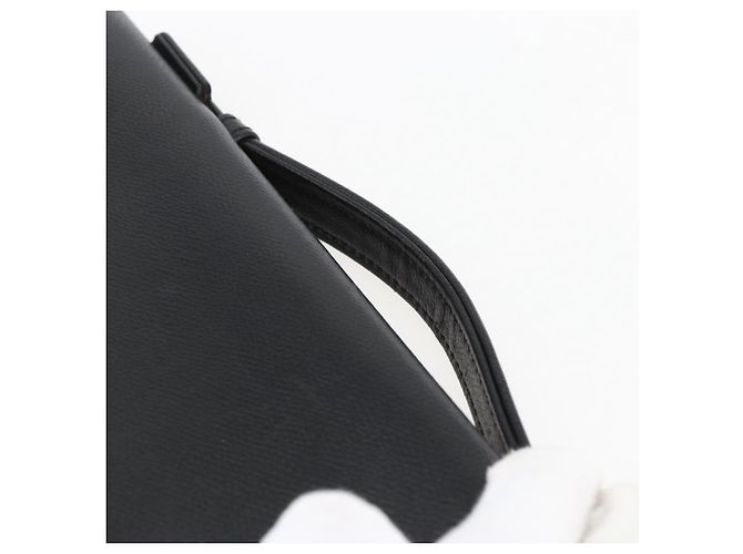 SAINT LAURENT Borsa a mano in pelle nera dorata Auth 166857 Nero D'oro - vista 8