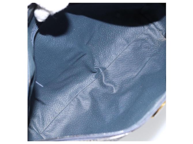 Borsa a mano Gucci GG Supreme Sherry Line PVC Navy Gold Auth ep13353 D'oro Blu navy - vista 11