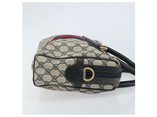 Borsa a mano Gucci GG Supreme Sherry Line PVC Navy Gold Auth ep13353 D'oro Blu navy - vista 3