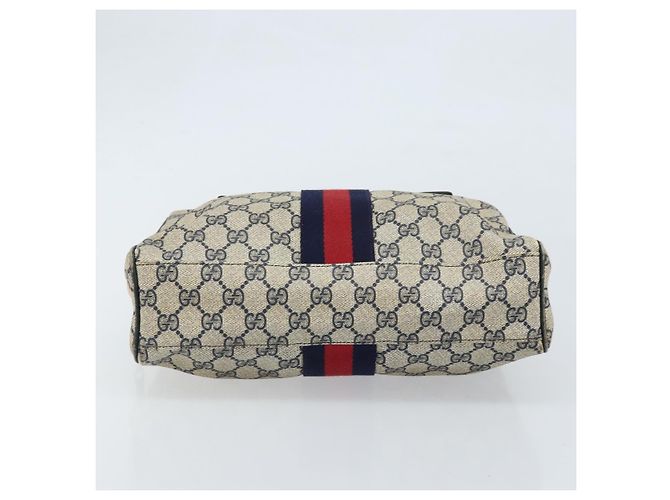 Borsa a mano Gucci GG Supreme Sherry Line PVC Navy Gold Auth ep13353 D'oro Blu navy - vista 5