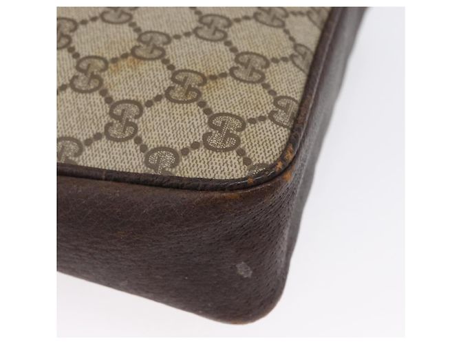 Borsa a Spalla Gucci GG Supreme Horsebit Web Sherry Line PVC Beige Oro Auth 169629 D'oro - vista 15