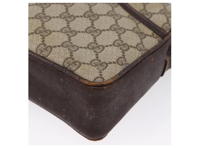 Borsa a Spalla Gucci GG Supreme Horsebit Web Sherry Line PVC Beige Oro Auth 169629 D'oro - vista 16