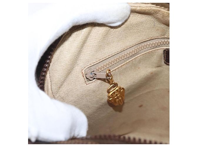 Borsa a Spalla Gucci GG Supreme Horsebit Web Sherry Line PVC Beige Oro Auth 169629 D'oro - vista 22